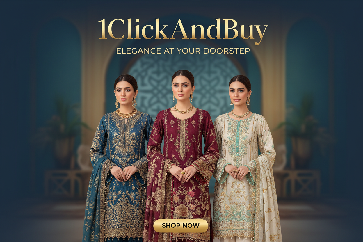 1ClickAndBuy Pakistani Ladies Suit Banner - Alternate